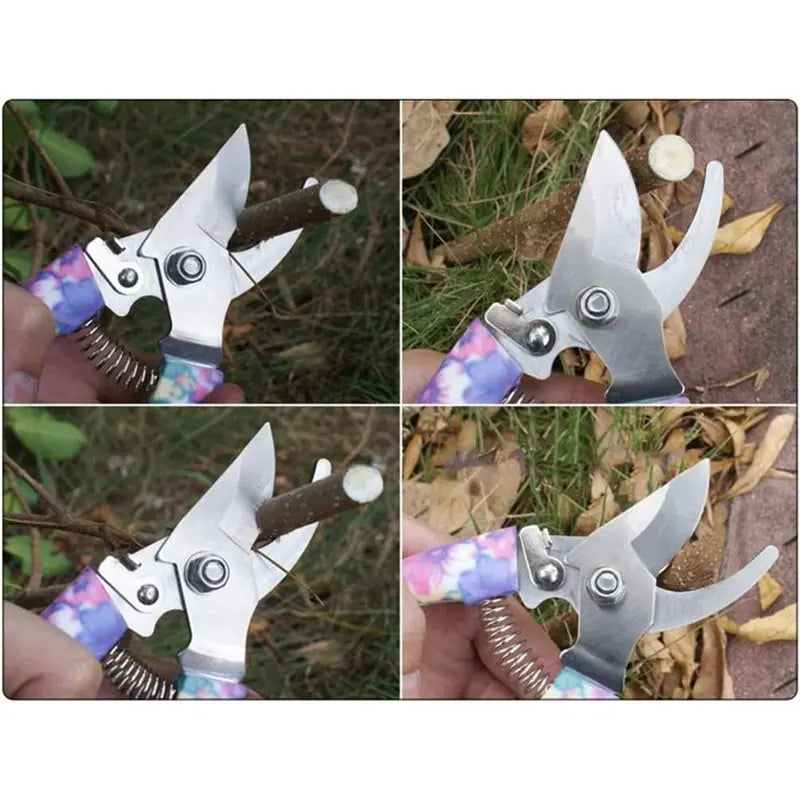 Garden Tool Set With Carrying Case,5 Piece Stainless Steel Gardening Kit With Floral Pattern Grass Flower Branch Trimmer