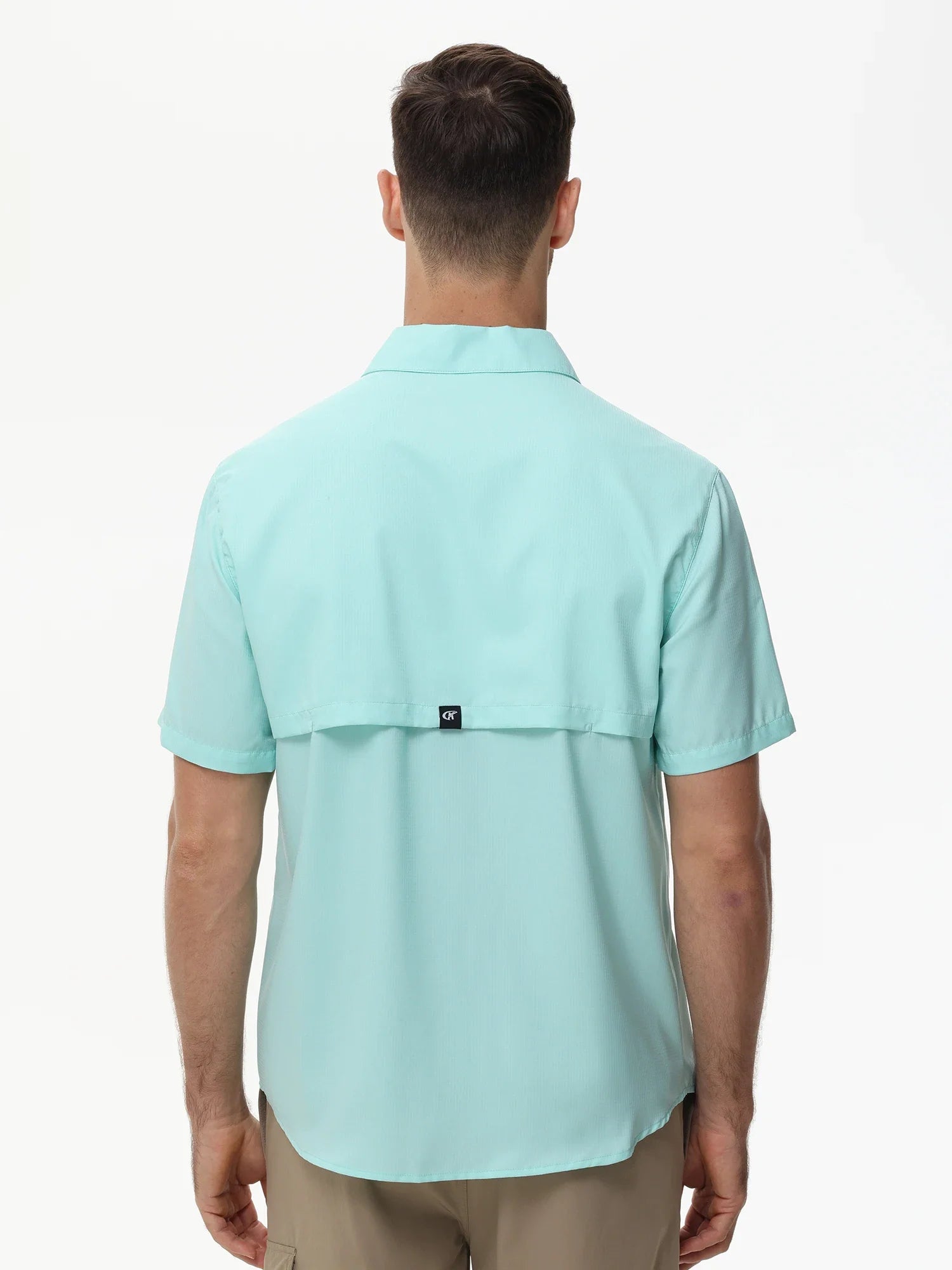 Men's Short Sleeve Lightweight Fishing Shirts, UPF 50+ Breathable Cargo Shirt, Button Down Tactical Shirts with Zip Pocket