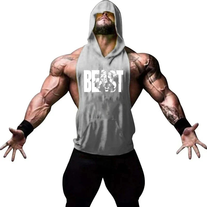 Men's Vest Sleeveless Sweatshirt Gym Top Men Man Sleeveless Shirt Bodybuilding Fitness Clothing T-shirt Singlets Singlet Clothes