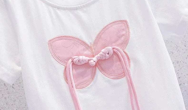 Child House Clothing Elementary Girl Summer Clothes Kids Set Korean Children's  Girly Setup Outdoor Top Girls Outfit Sets