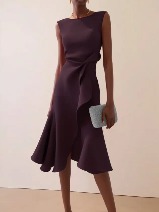 Elegant Women's Evening Dress Autumn Winter Temperament Fashionable Clothing Sleeveless High Waist Personalized Long Dresses