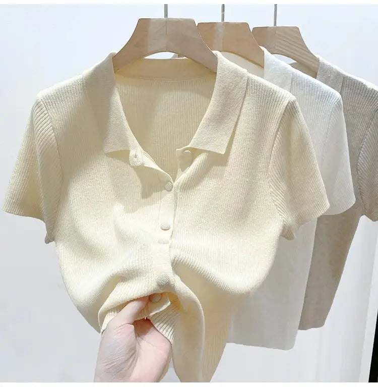 Short-sleeve Shirts Women S-3XL Leisure Summer Basic Solid Elegant Streetwear All-match Simple Daily Harajuku Y2k Popular Tops