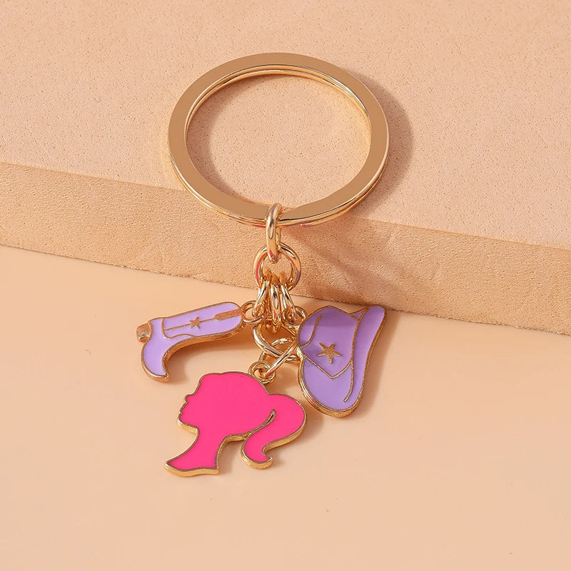 Fashion Women Hat Shoe Pendants Keychain for Car Key Handbag Purse Hanging Keyrings Accessories DIY Jewelry Gifts