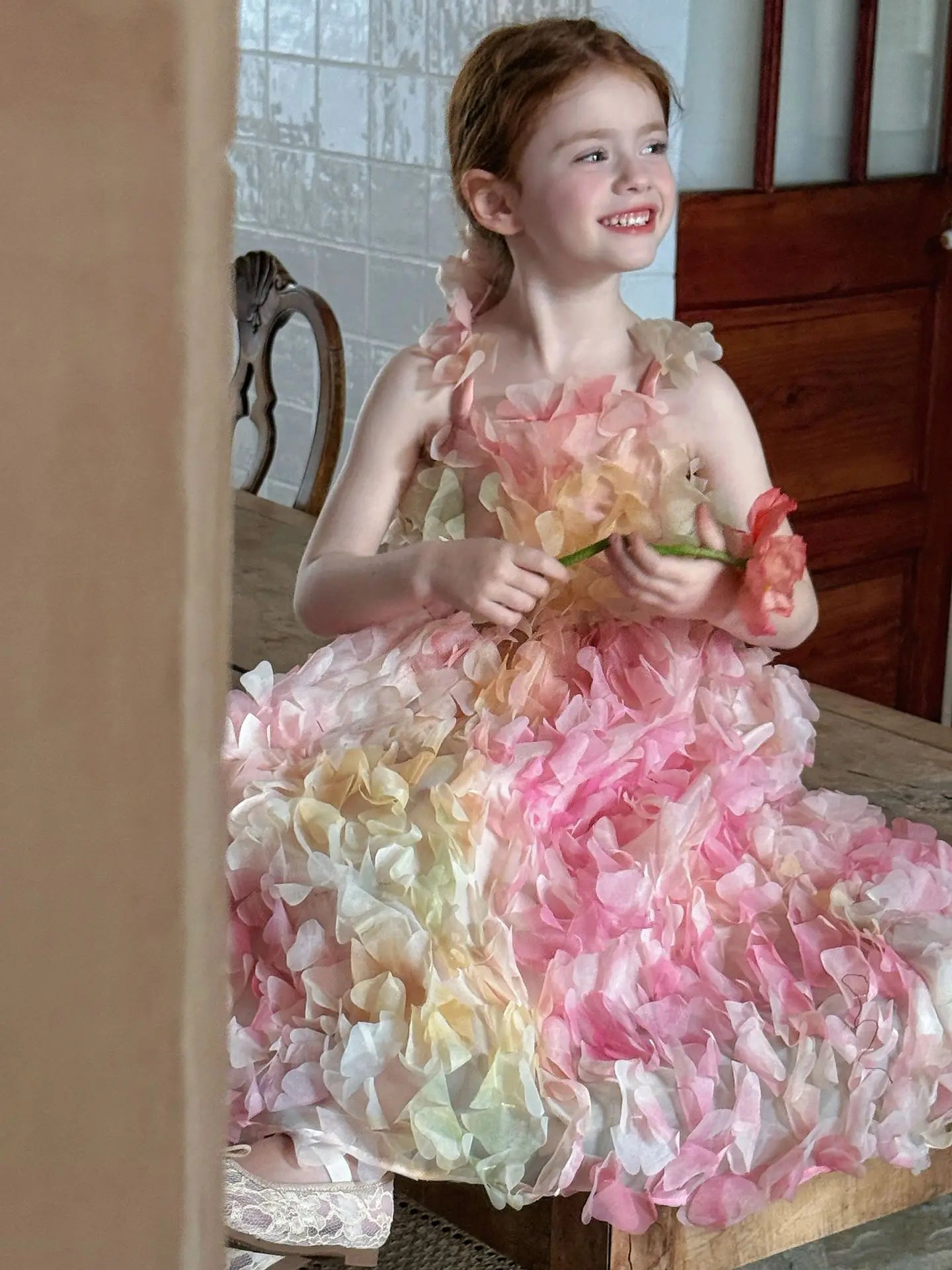 Children Heavy Industry Flower Dress Girls Birthday Banquet Princess Dress Children High End Performance Dress