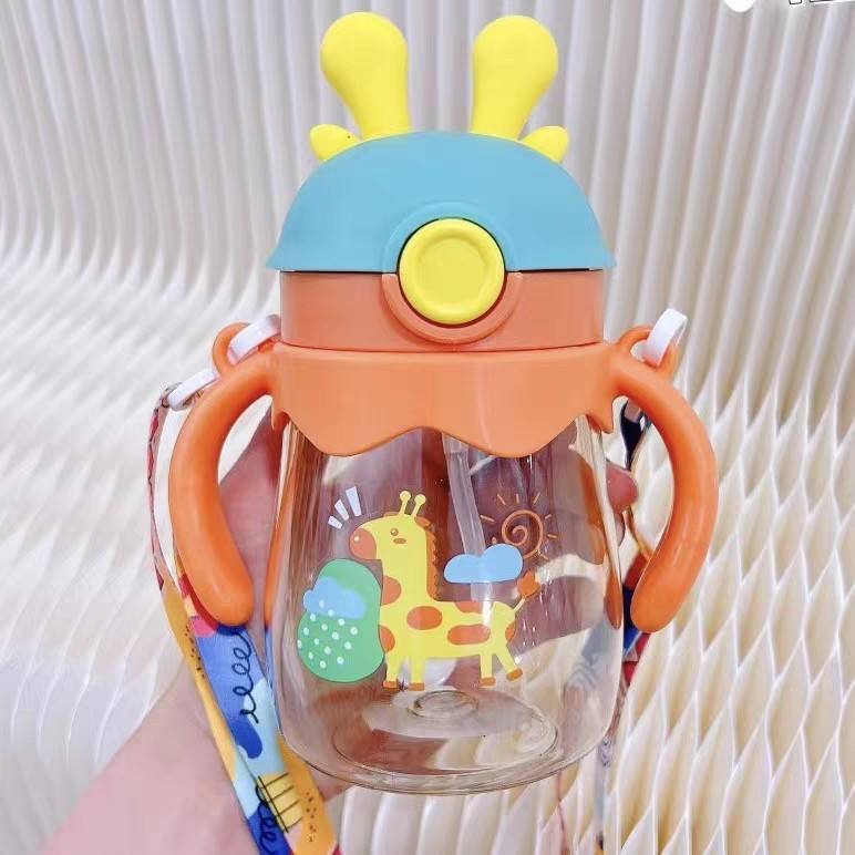 Children's Straw Water Cup With Scale for Babies Over One Year Old Drinking Cup Kindergarten Special Portable Cute Kettle