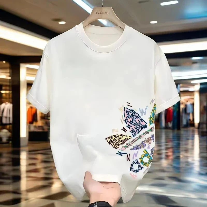 New short-sleeved cotton summer T-shirt A loose round-neck stylish and breathable top suitable for men and women practical