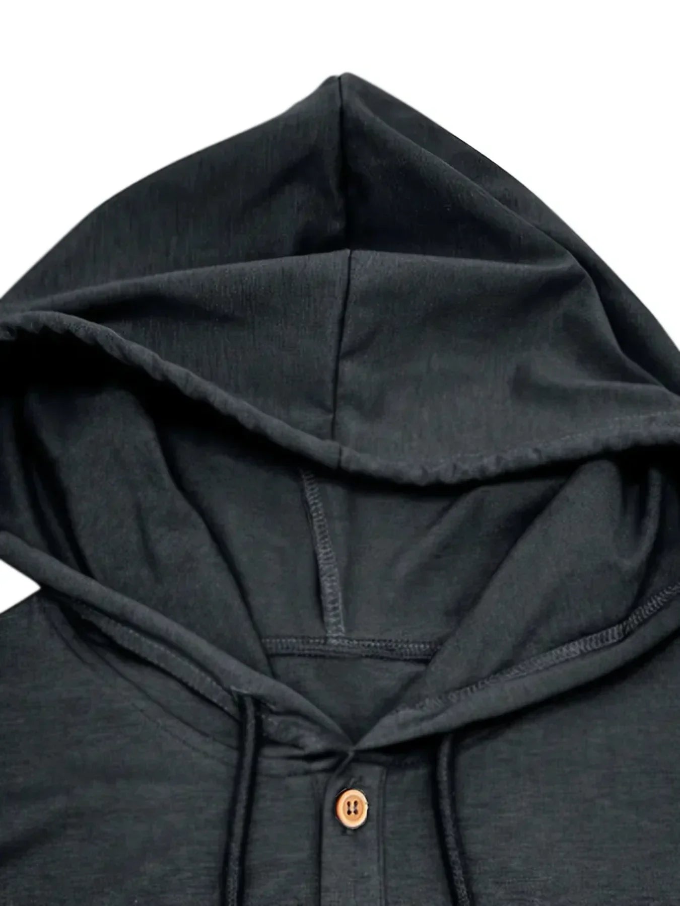 New Men Hooded T-Shirt Gym Fitness Bodybuilding Sport Hoodie Slim Solid Color Breathable Short Sleeve Muscle Henry Collar Shirt