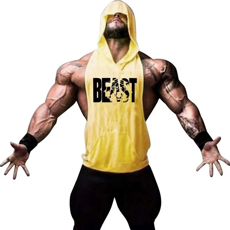 Men's Vest Sleeveless Sweatshirt Gym Top Men Man Sleeveless Shirt Bodybuilding Fitness Clothing T-shirt Singlets Singlet Clothes