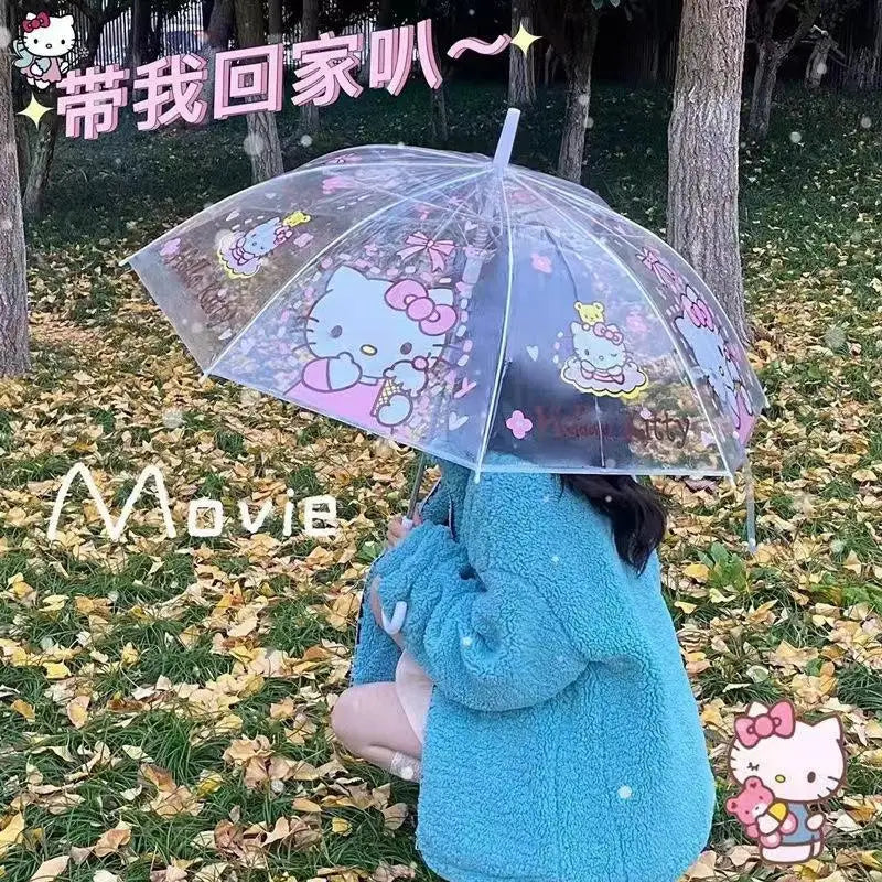 Sanrio Kuromi Folding Umbrella Cinnamoroll Printed Windproof Kawaii Mini Storage Girl Gift Rainy Outing Portable