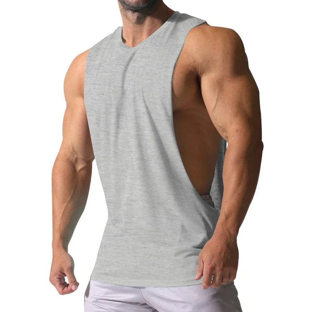 Summer Men's Vest Gym Tank Top Fitness Training Quick-drying Loose Bodybuilding Sleeveless Shirt Male Vest Clothing