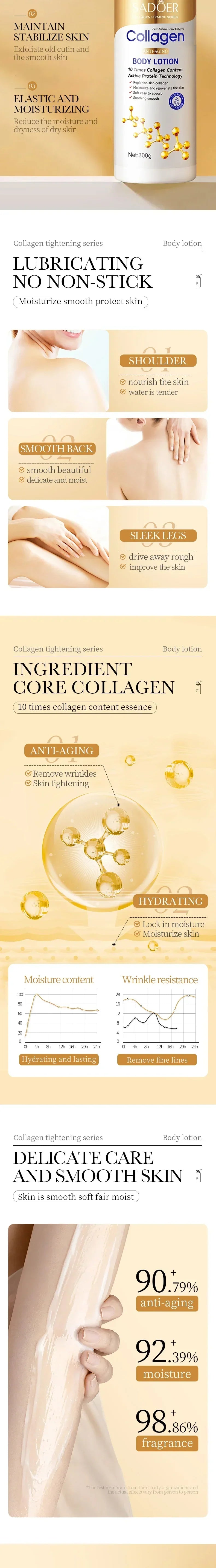 Collagen Milk Bleaching Face Body Cream Whitening Cream Skin Whitening Moisturizing Body Lotion Skin Lightening Cream Body Care