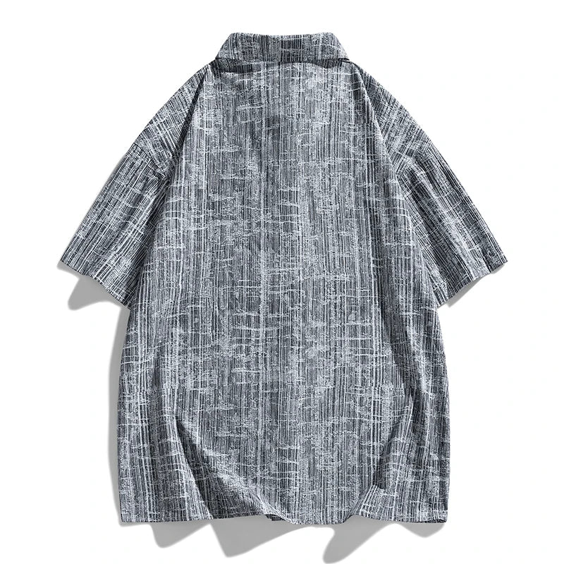 Men Shirt Short Sleeve Stripe Summer Hip Hop Oversize 6XL 7XL 8XL Plus Size Casual Plaid Streetwear Loose Pocket High Quality