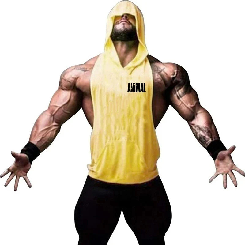 Men's Vest Sleeveless Sweatshirt Gym Top Men Man Sleeveless Shirt Bodybuilding Fitness Clothing T-shirt Singlets Singlet Clothes