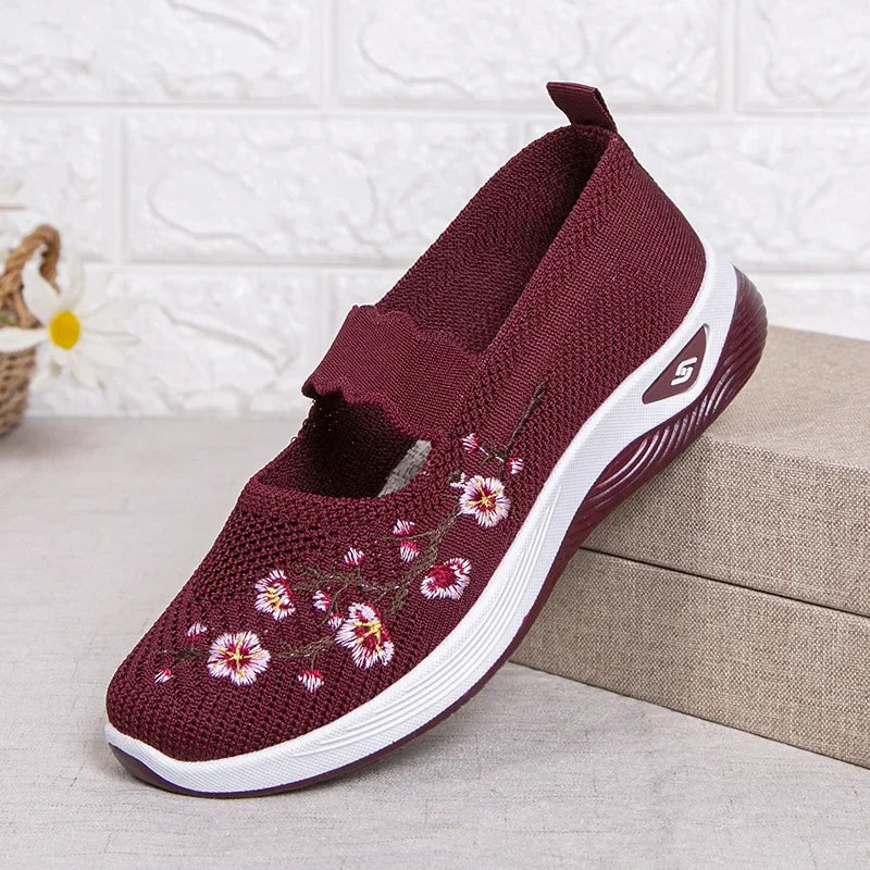 Women's Shoes Summer Casual Sneakers Breathable Embroidered Chunky Sole Affordable Free Shipping