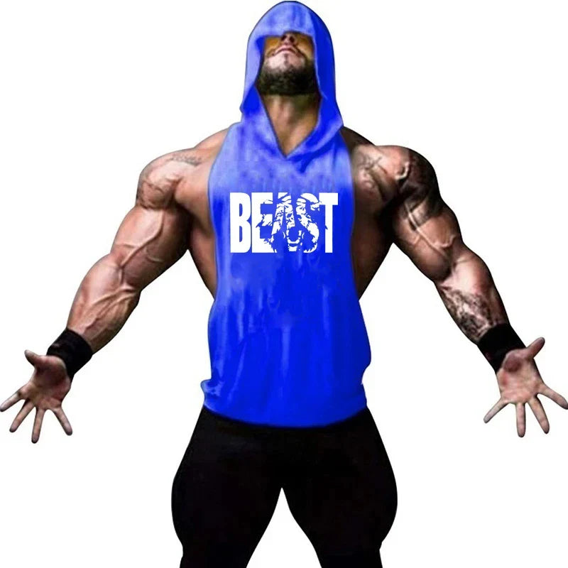 Men's Vest Sleeveless Sweatshirt Gym Top Men Man Sleeveless Shirt Bodybuilding Fitness Clothing T-shirt Singlets Singlet Clothes