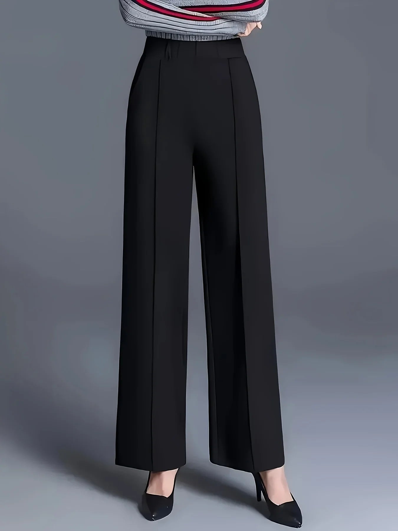 Autumn and Winter Straight-Leg Pants Women's Drapey Loose High Waist Casual Pants Western Style Mom Suit Pants