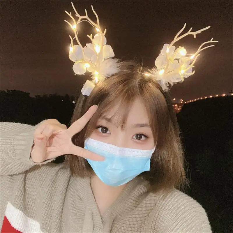 LED Light Antler Headband Cute Christmas Party Atmosphere Decoration
