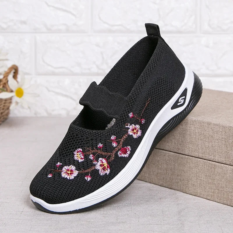 Women's Shoes Summer Casual Sneakers Breathable Embroidered Chunky Sole Affordable Free Shipping