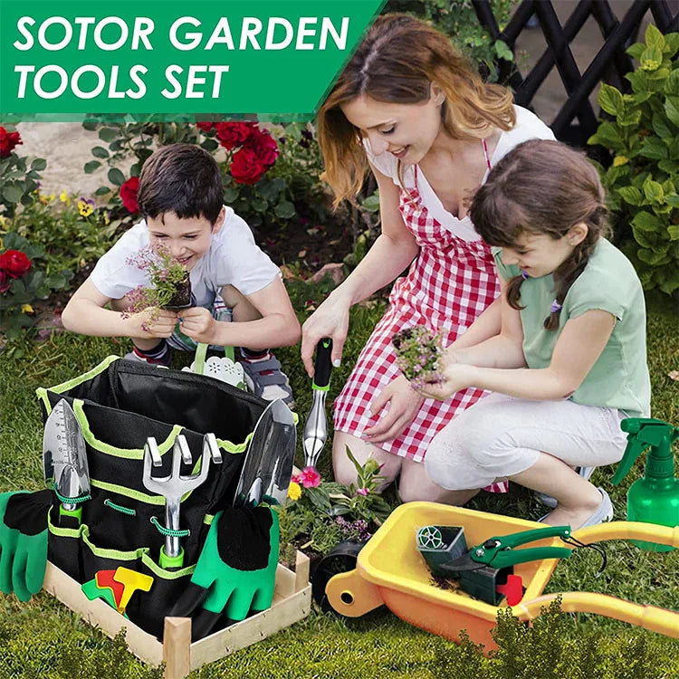 Most Popular Steel Garden Equipment Hand Tools Set Including Shovel Watering Can Case OEM Customizable Gardening Repair Use