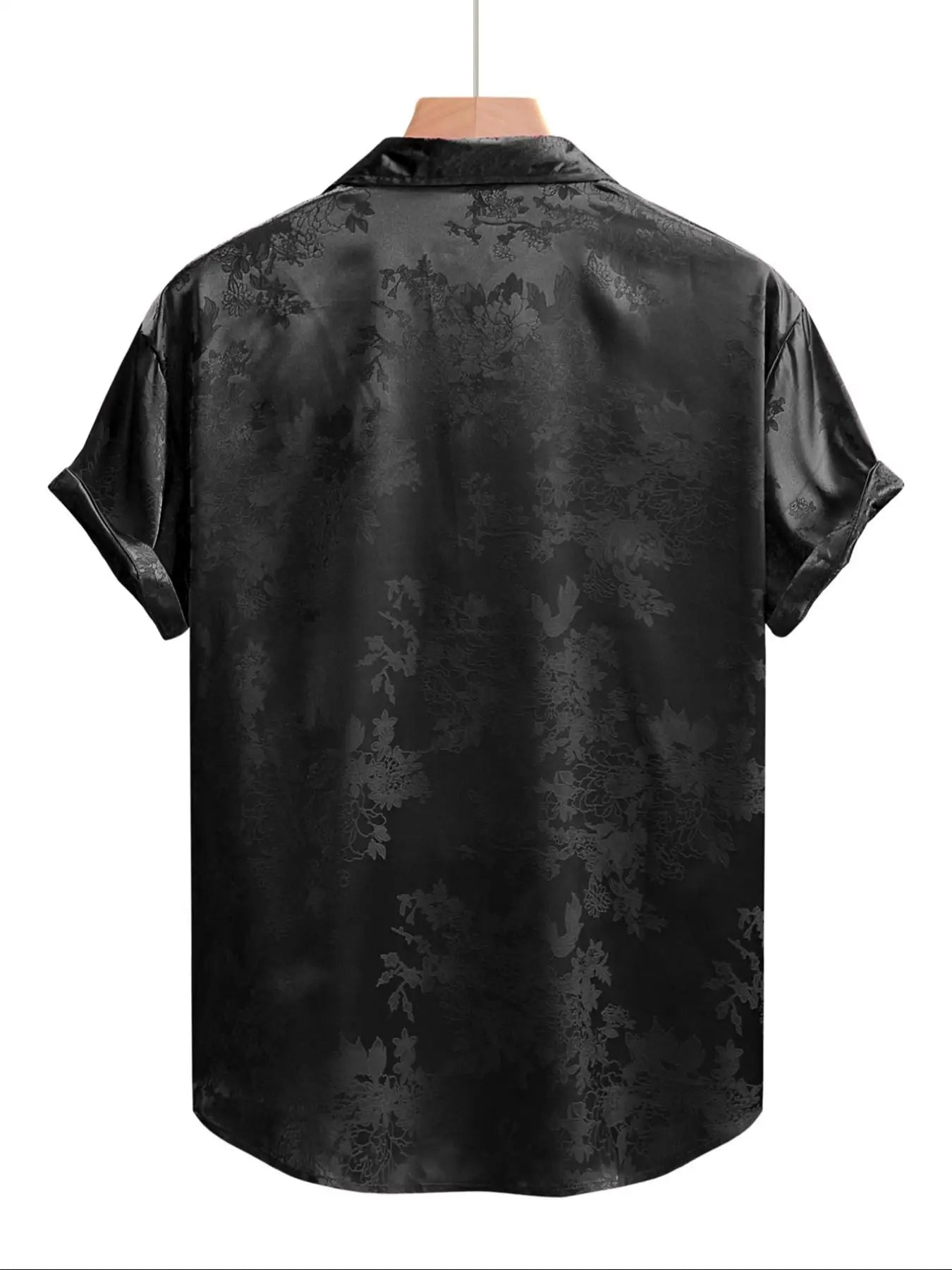 Men's Embroidered Shirt  Short Sleeve Shirt Casual Summer Beach Button Down Shirts