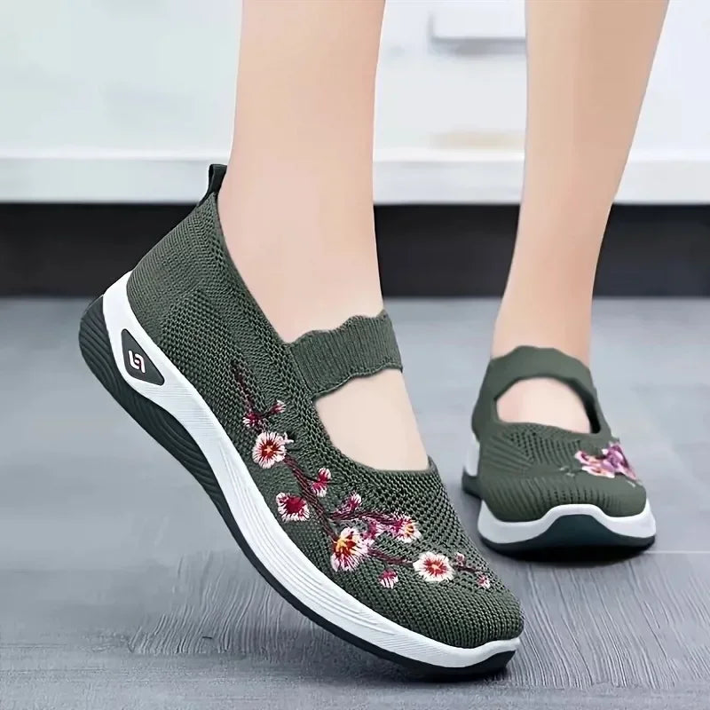 Women's Shoes Summer Casual Sneakers Breathable Embroidered Chunky Sole Affordable Free Shipping