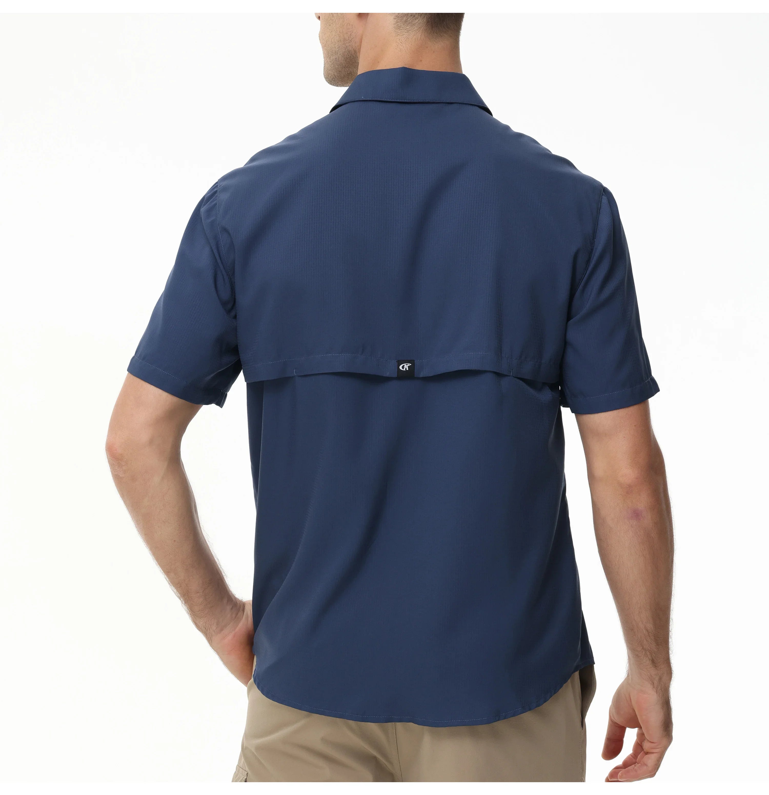 Men's Short Sleeve Lightweight Fishing Shirts, UPF 50+ Breathable Cargo Shirt, Button Down Tactical Shirts with Zip Pocket