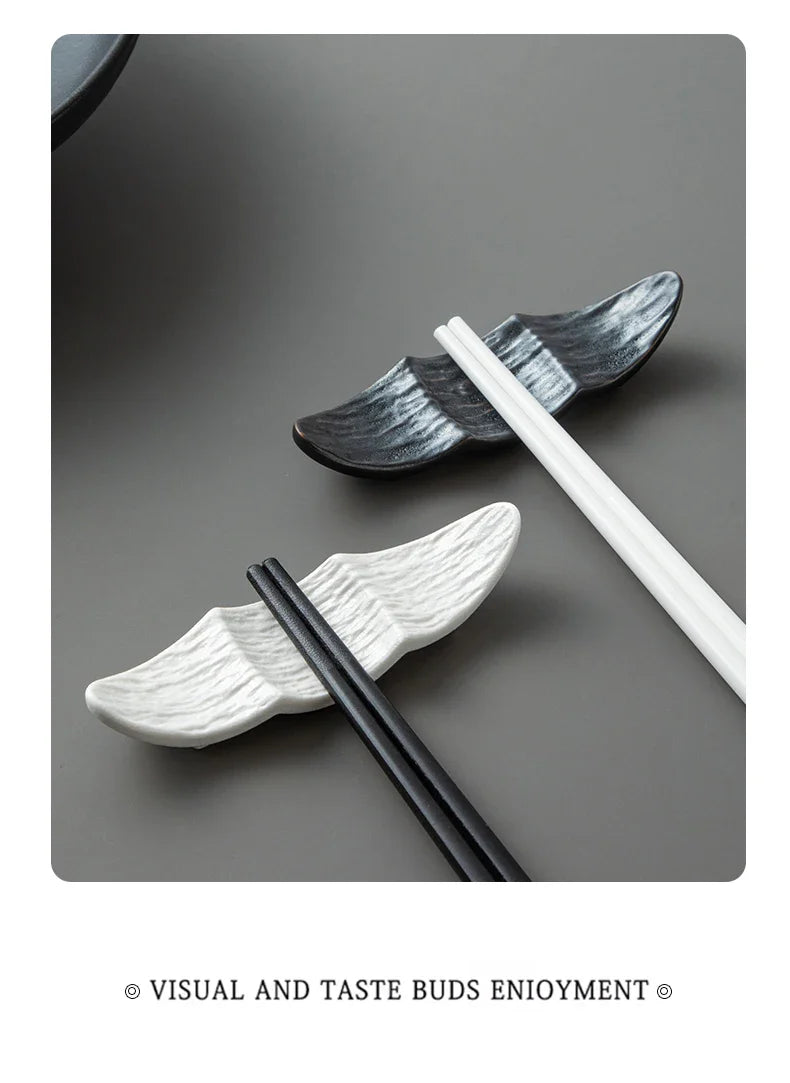 Ship Shape Ceramic Chopstick Rest New Household Stone Texture High End Hotel Utensils Solid High Aesthetic Creative Tableware
