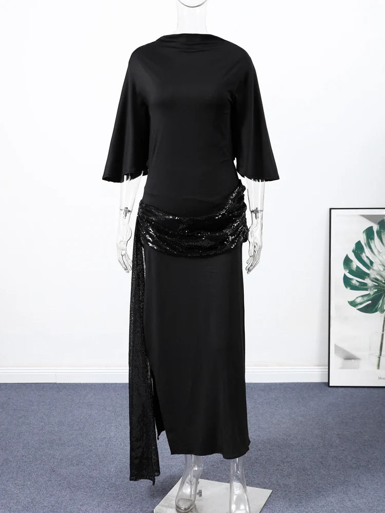 Women's Dresses Evening Dress Sexy Backless Formal Wear Elegant Party Sexy Clothes Velvet Backless Sleevele Midi Dress Gown Wear