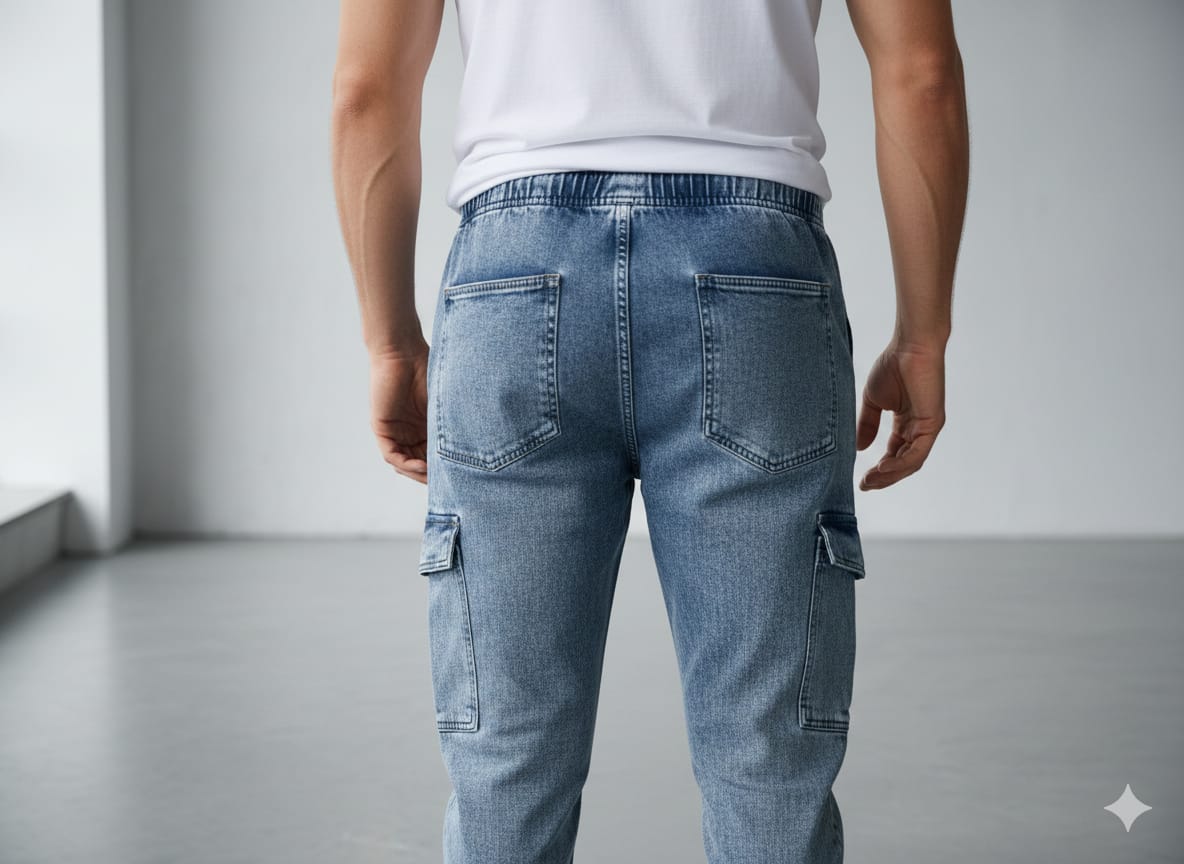Premium Denim Cargo Jogger Pant
