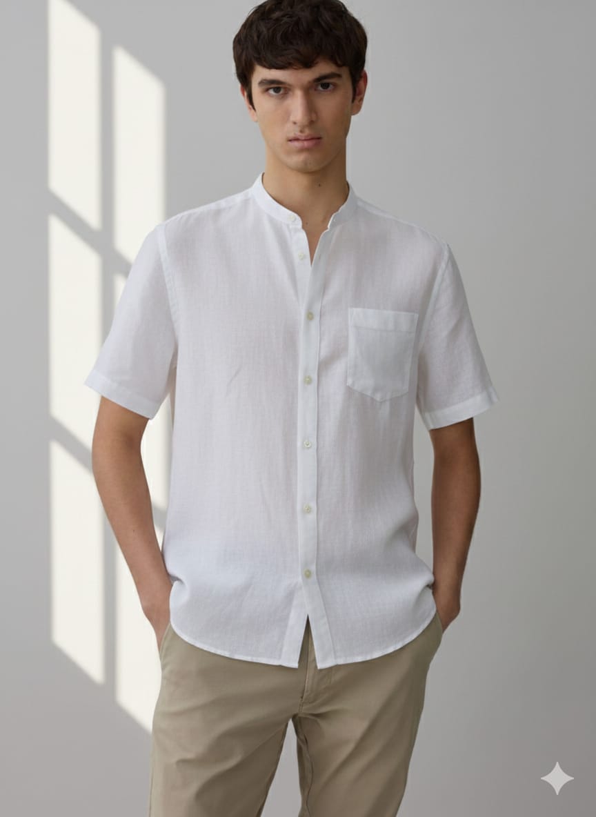 OVS Half Sleeve Shirt – Remi Cotton white