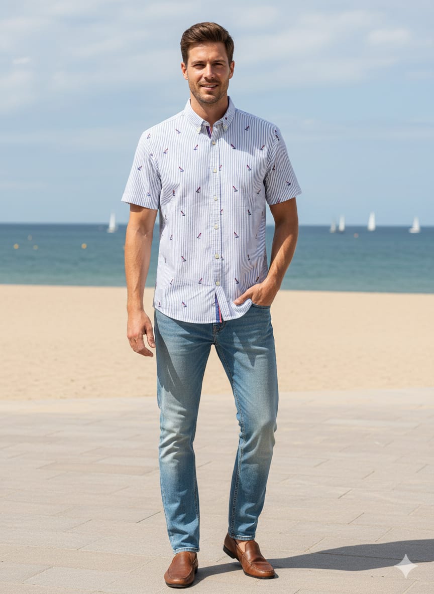 Spera Man Half Sleeve Printed Shirt