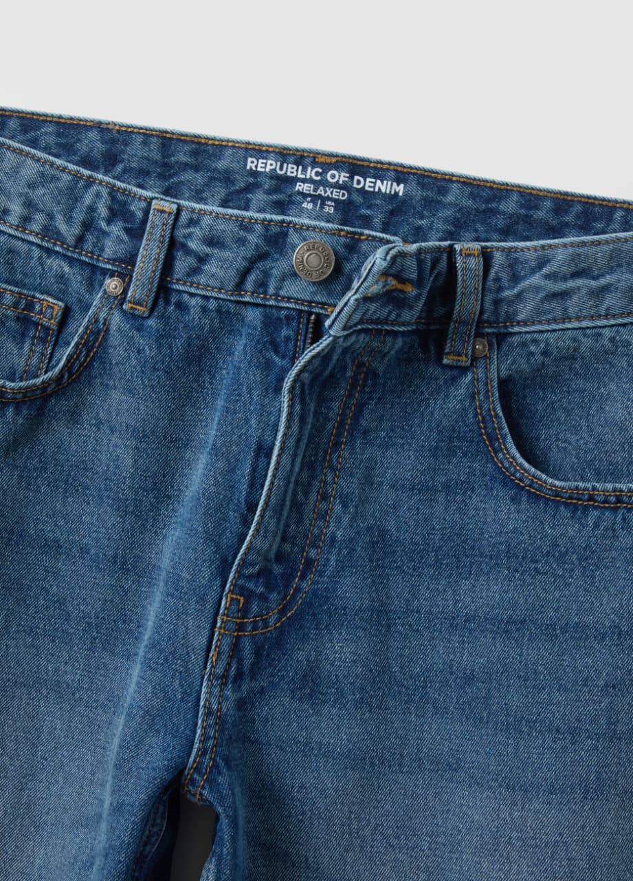 OVS Blue Pure Cotton Regular Fit Jeans