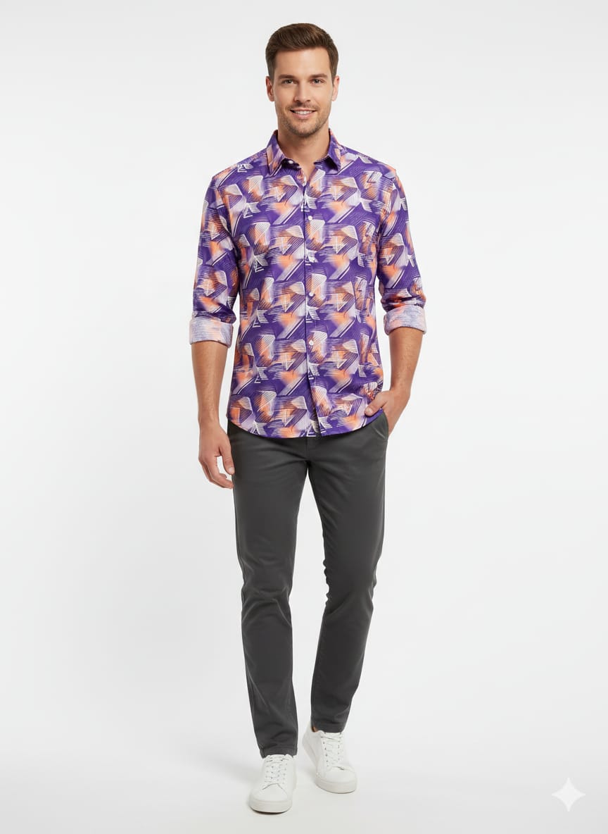 Zara Slim Fit Printed Shirt