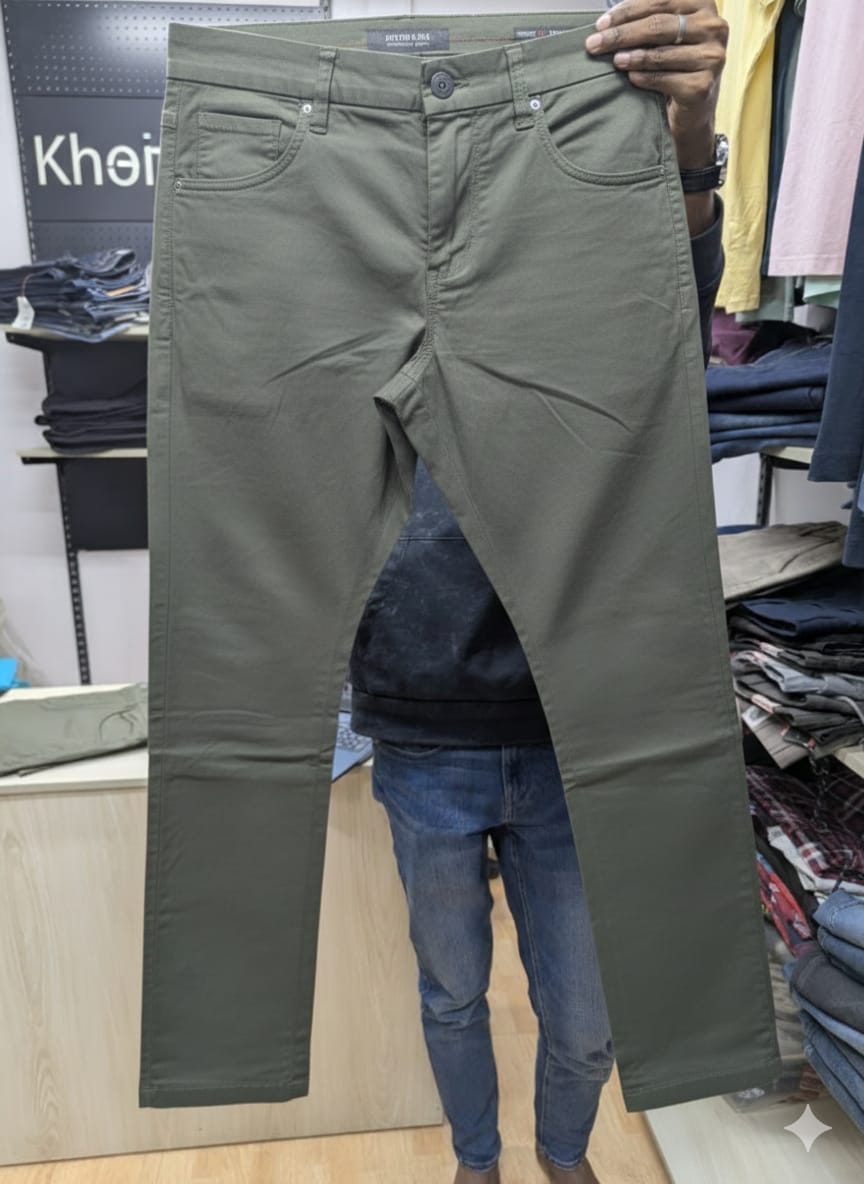 Cotton & Silk Olive Chino Pant
