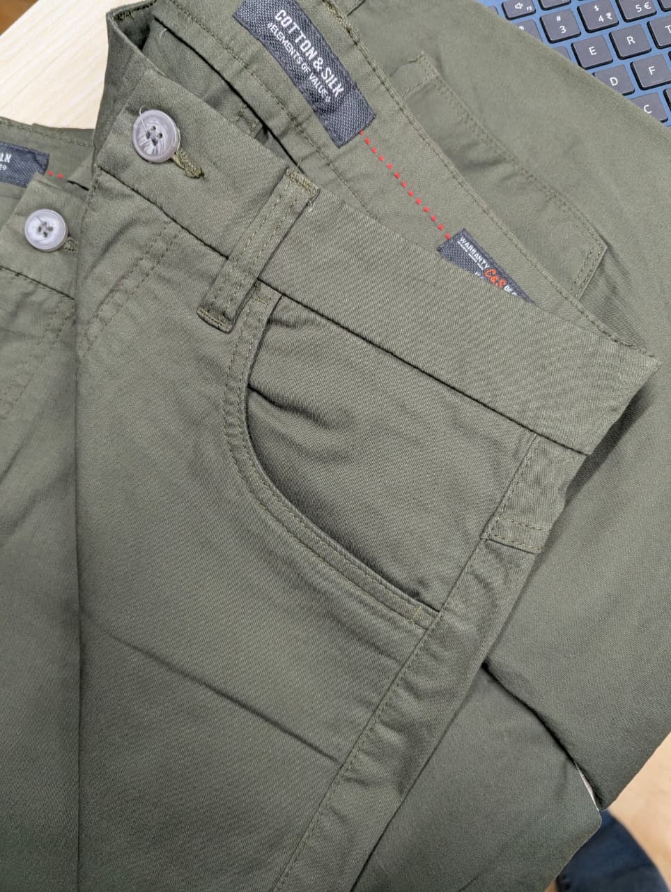 Cotton & Silk Olive Chino Pant