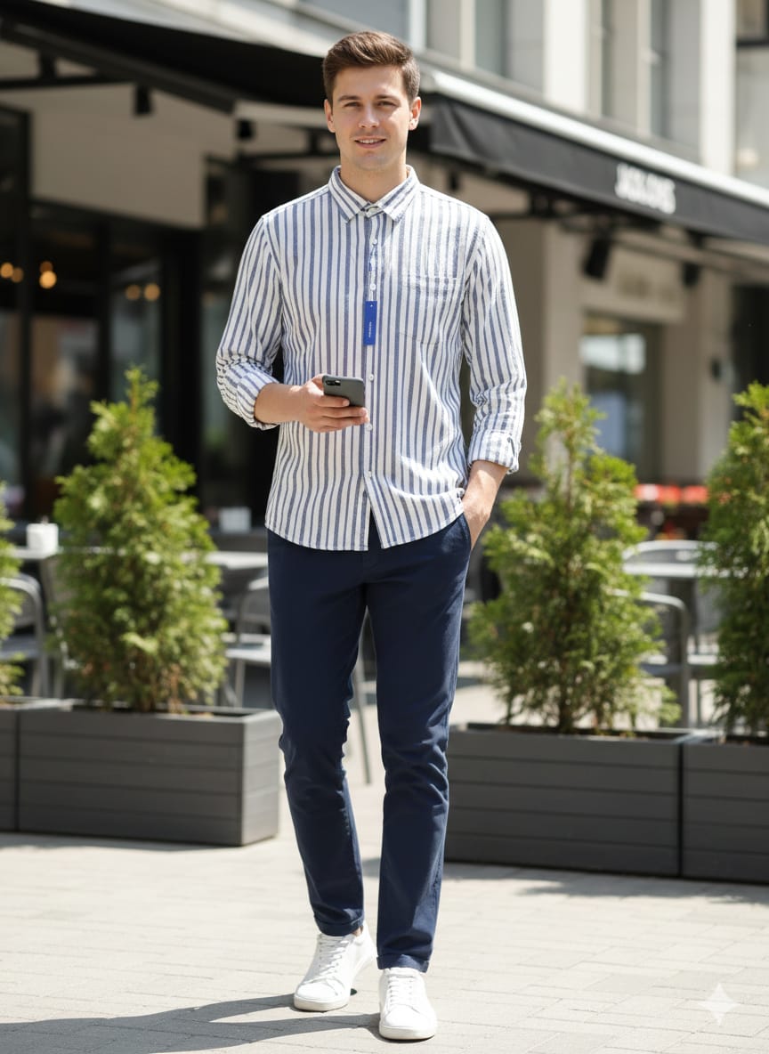 Jack & Jones Stripe Summer Shirt – L
