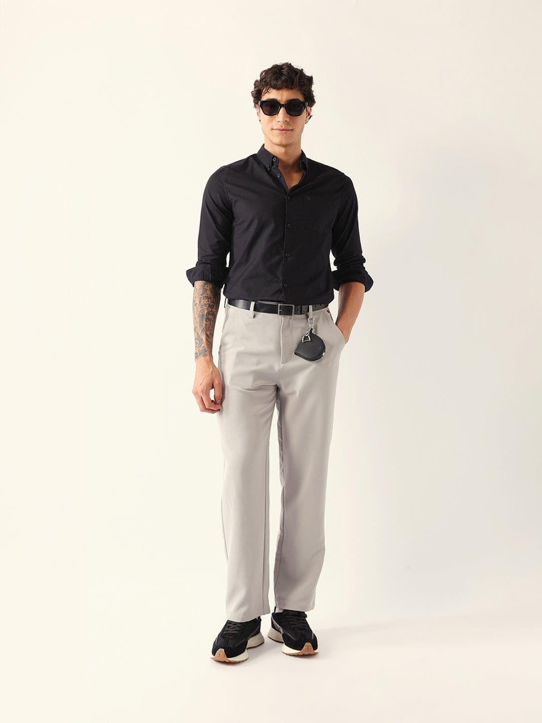 The Bear House Solid Cotton Shirt