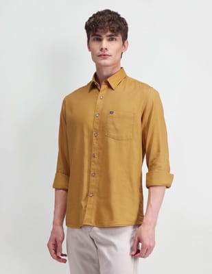 The Bear House Solid Cotton Shirt
