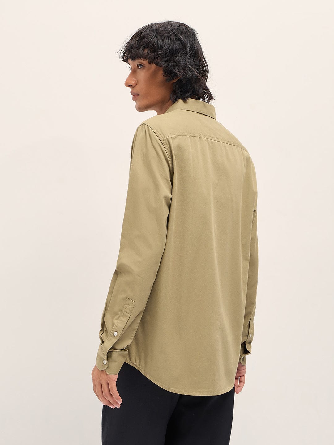 The Bear House Solid Cotton Shirt