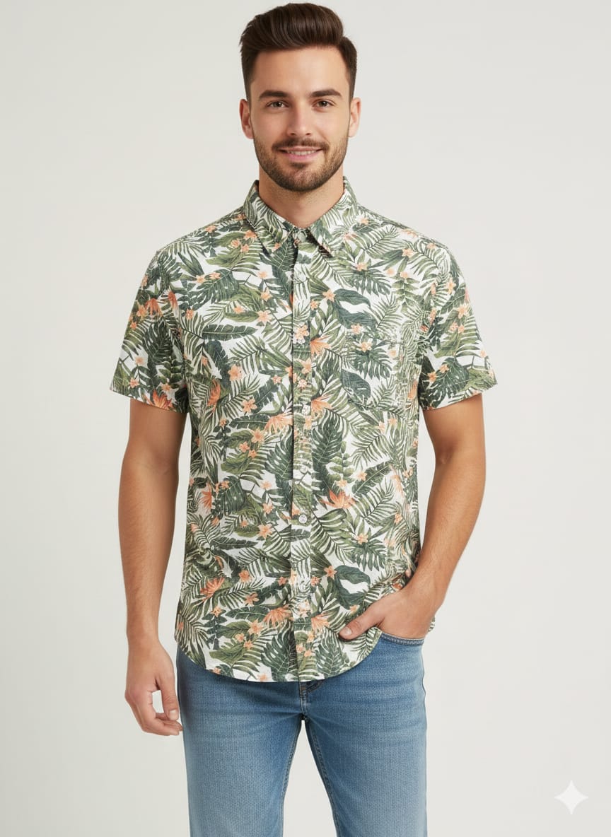 Weatherproof Vintage Floral Half Shirt