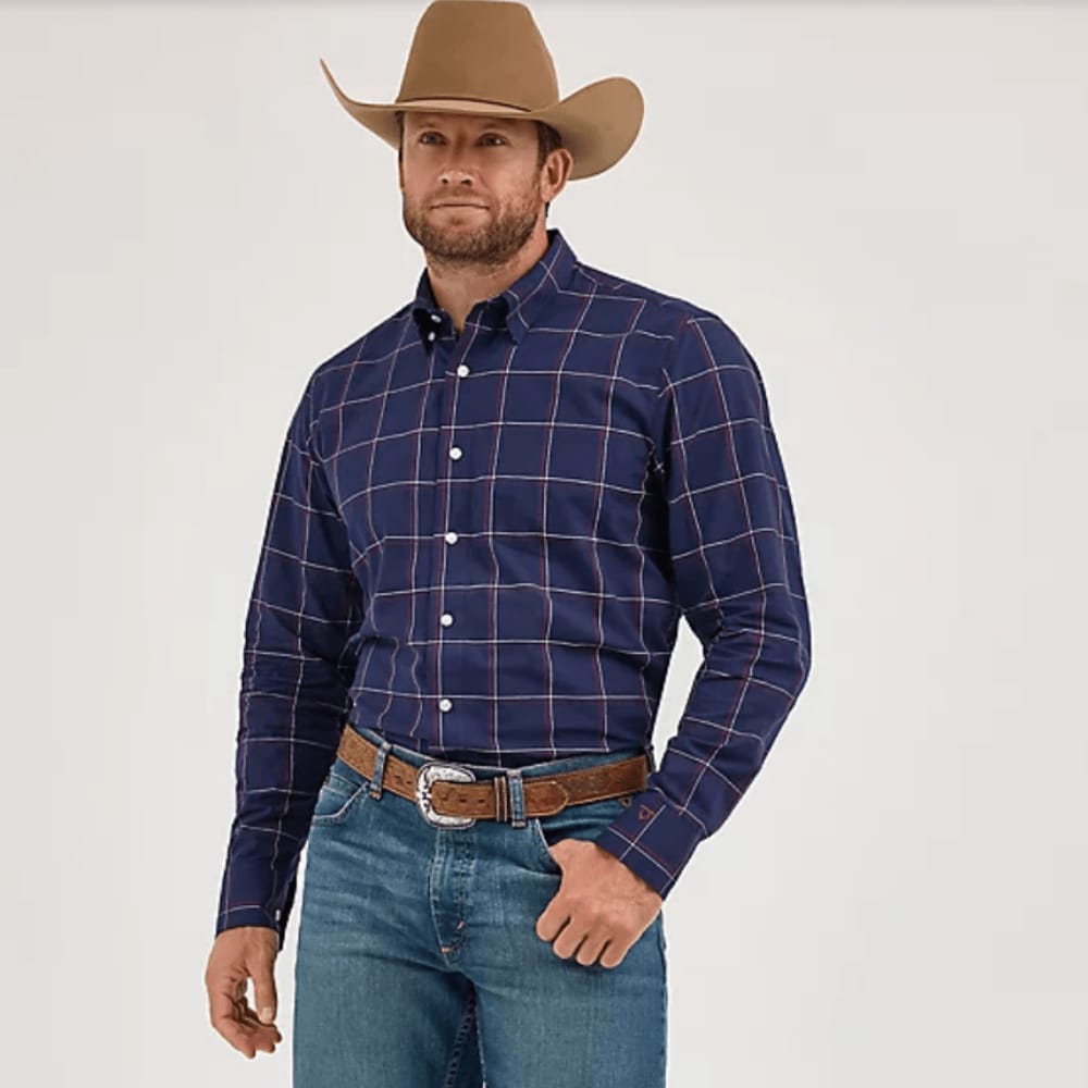 Wrangler Cody Johnson Blue Check Shirt