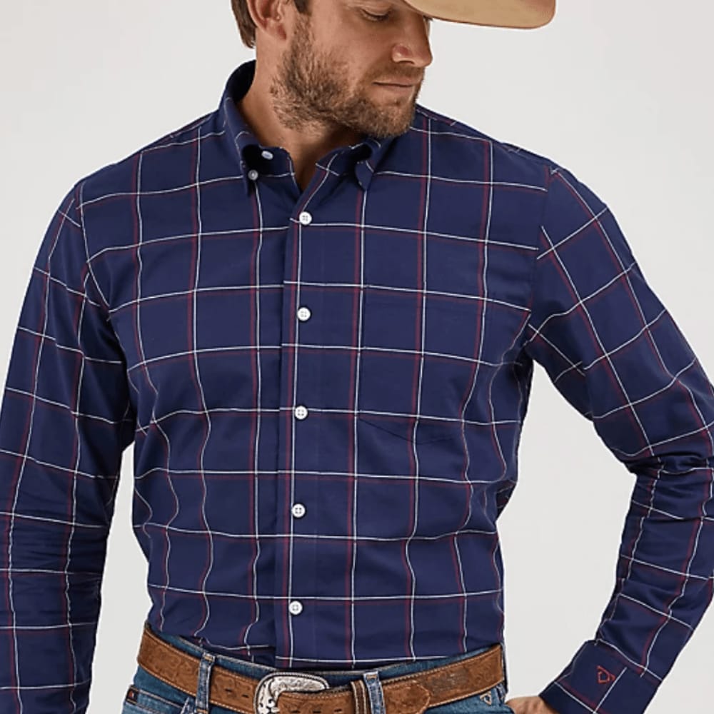 Wrangler Cody Johnson Blue Check Shirt