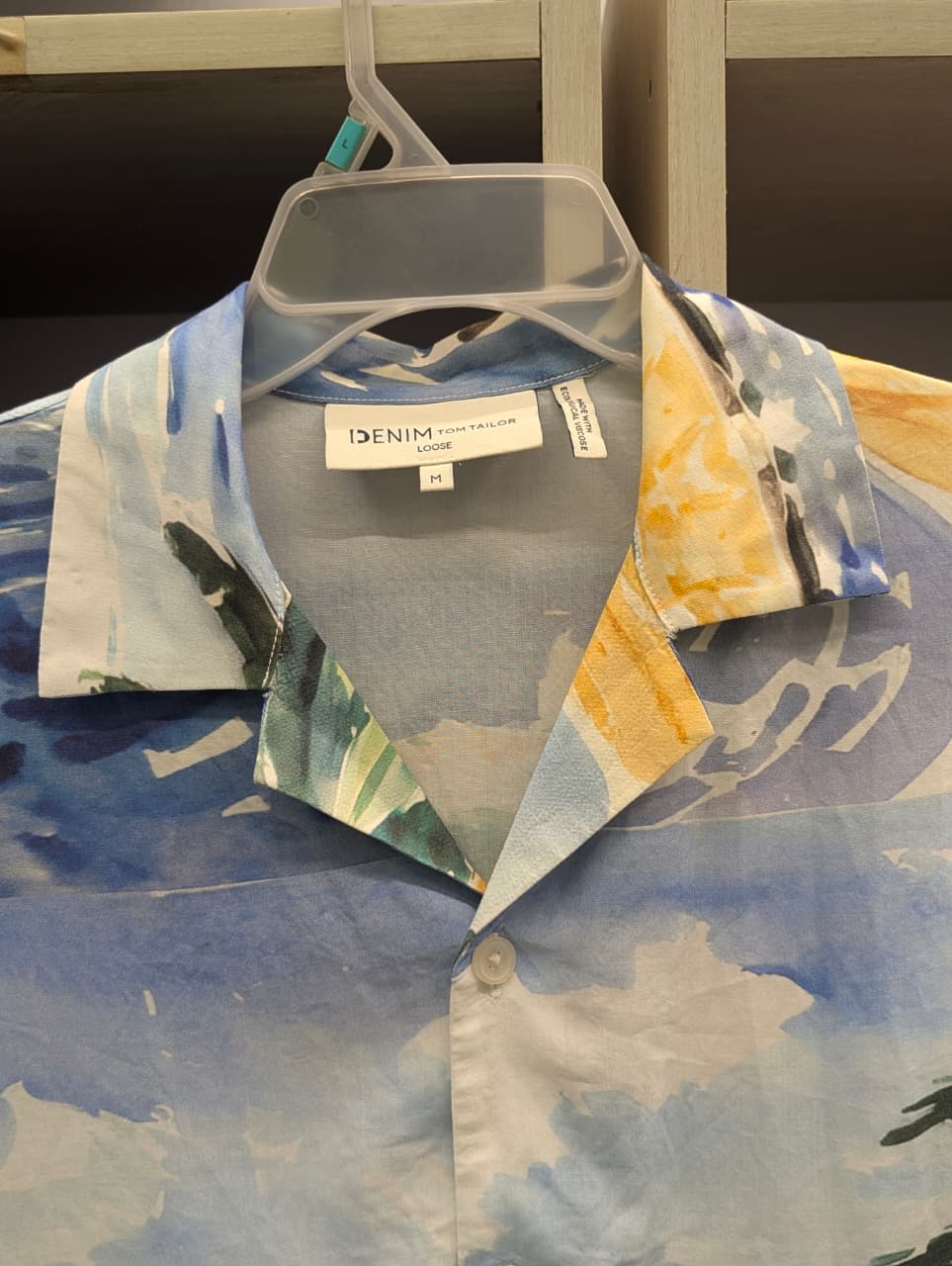 Tom Tailor Loose Fit Cuban Collar Print Half Shirt