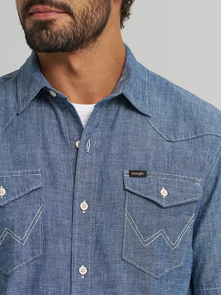 Wrangler Men’s Chambray Short Sleeve Shirt