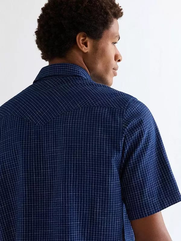 Wrangler Western Short Sleeve Shirt – Navy