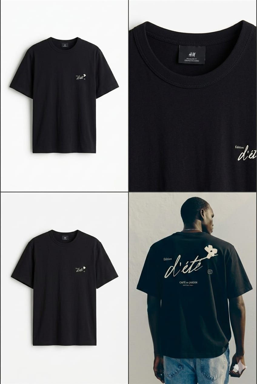 H&M Coolmax® Regular Fit T-Shirt – Black M-Size