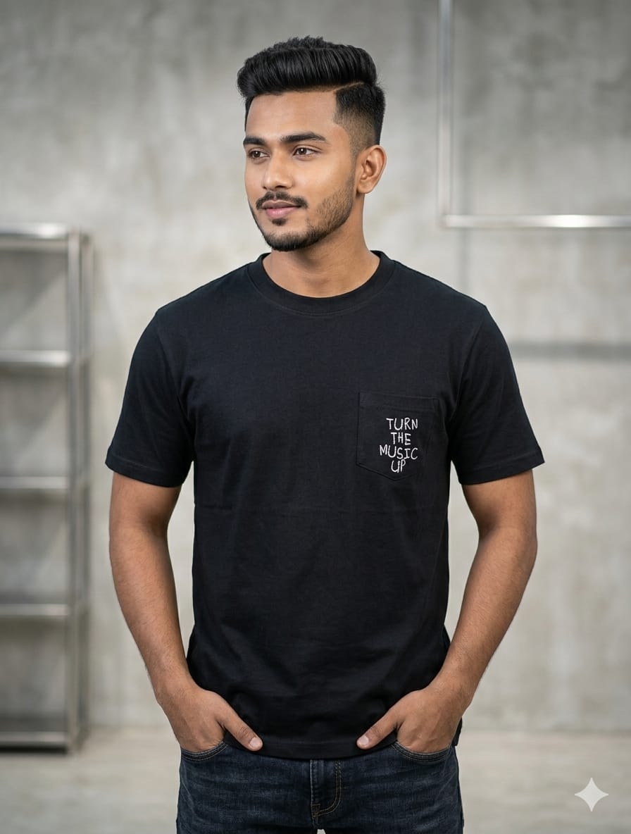 Bangel Black T-Shirt Turn The Music Up