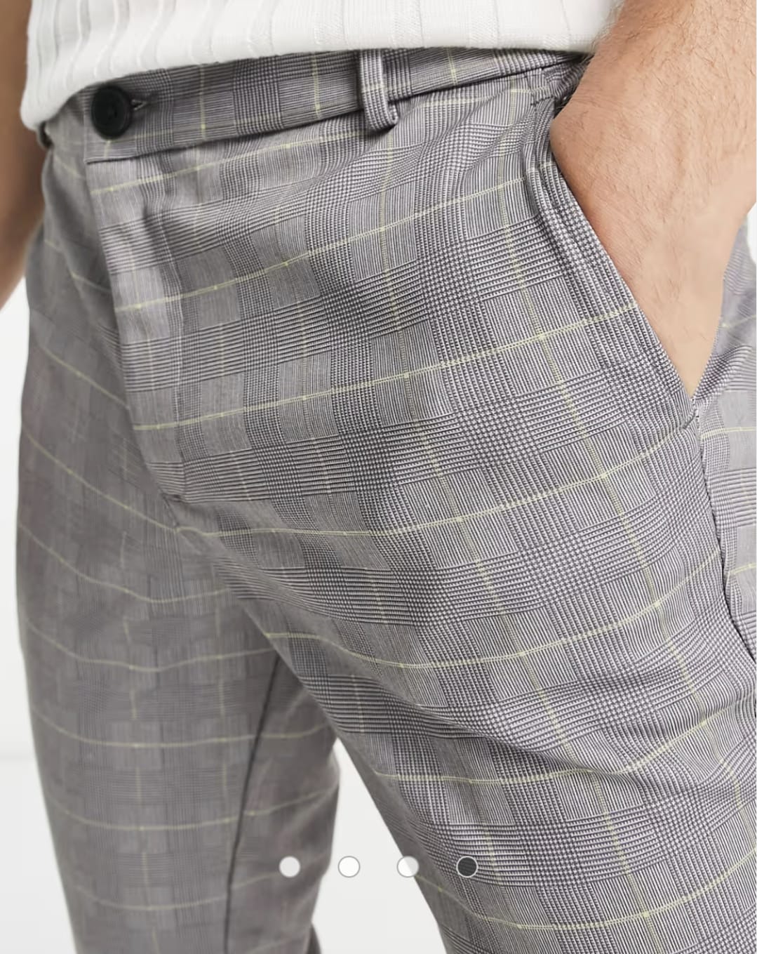 Jack & Jones Intelligence Slim Fit Jersey Trousers – Grey Check