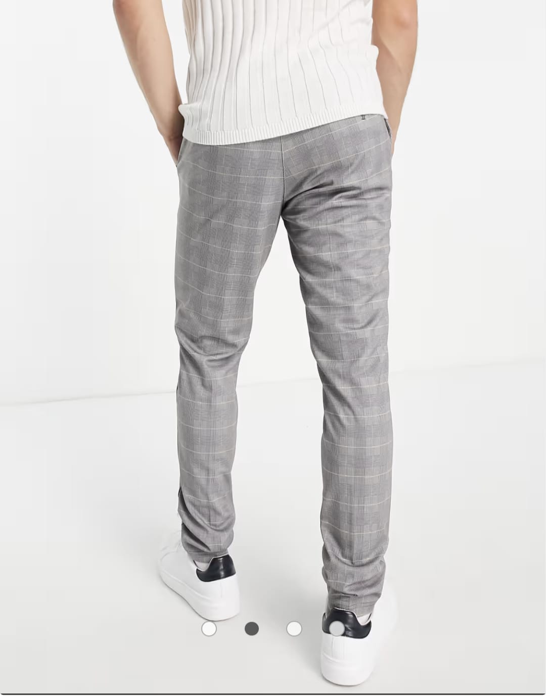Jack & Jones Intelligence Slim Fit Jersey Trousers – Grey Check