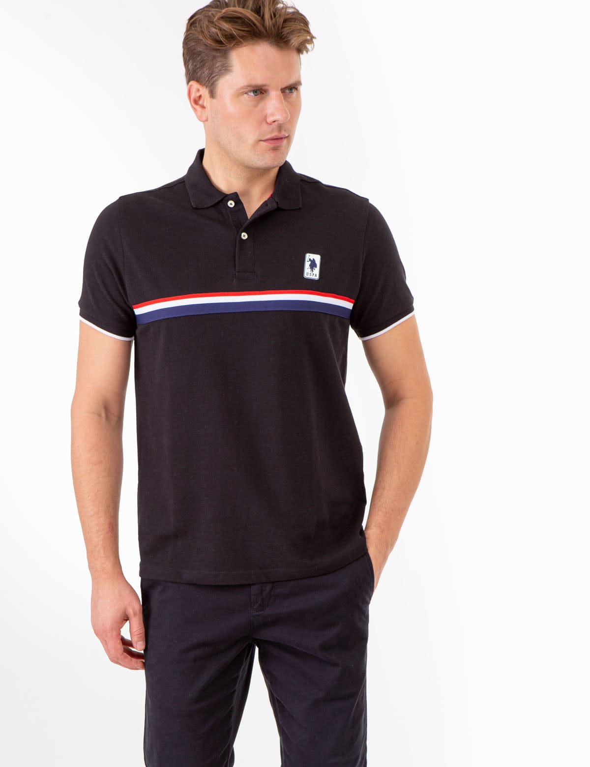 U.S. Polo Assn. Black Polo Shirt – S Only